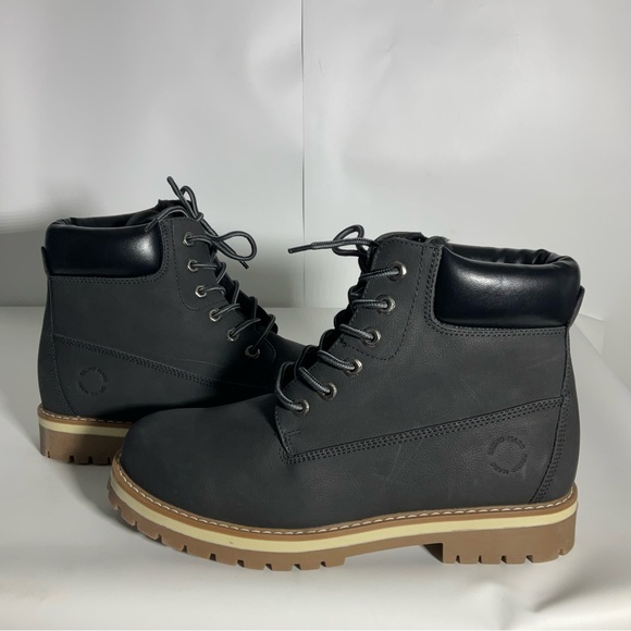 Bruno Marc Black Lace-Up Ankle Boot with Rubber Sole Padded Ankle Padding Sz 9.5 - Picture 16 of 16